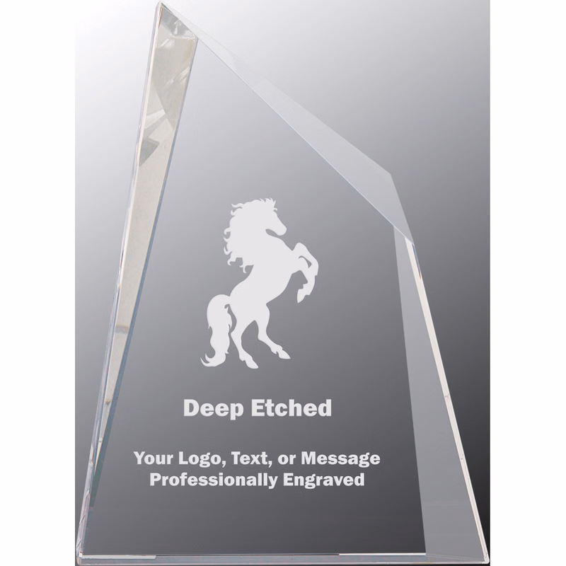 6 1/2" x 8 3/4" Crystal Facet Wedge Award