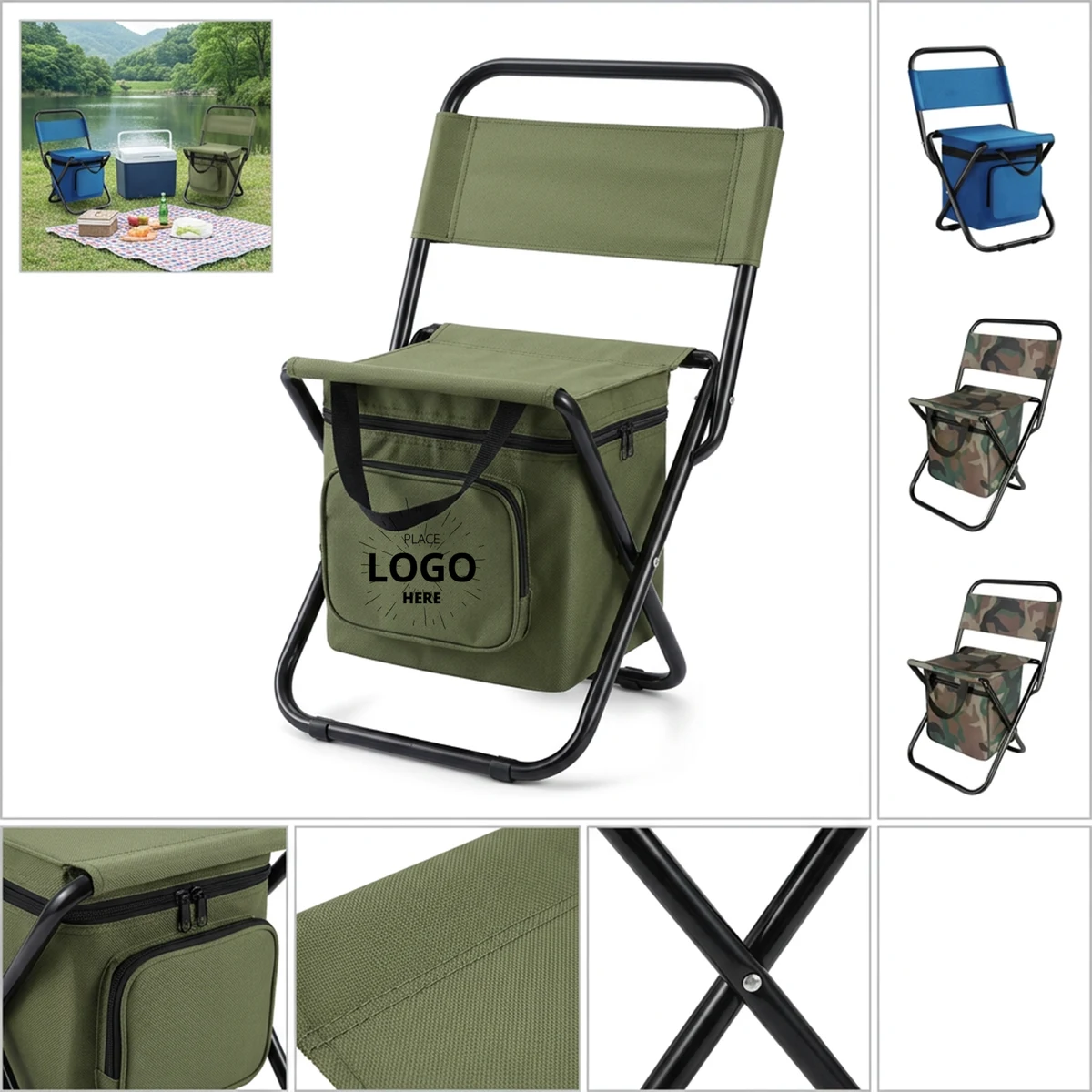 Heavy-Duty Steel Frame Fishing Cooler Chair 1
