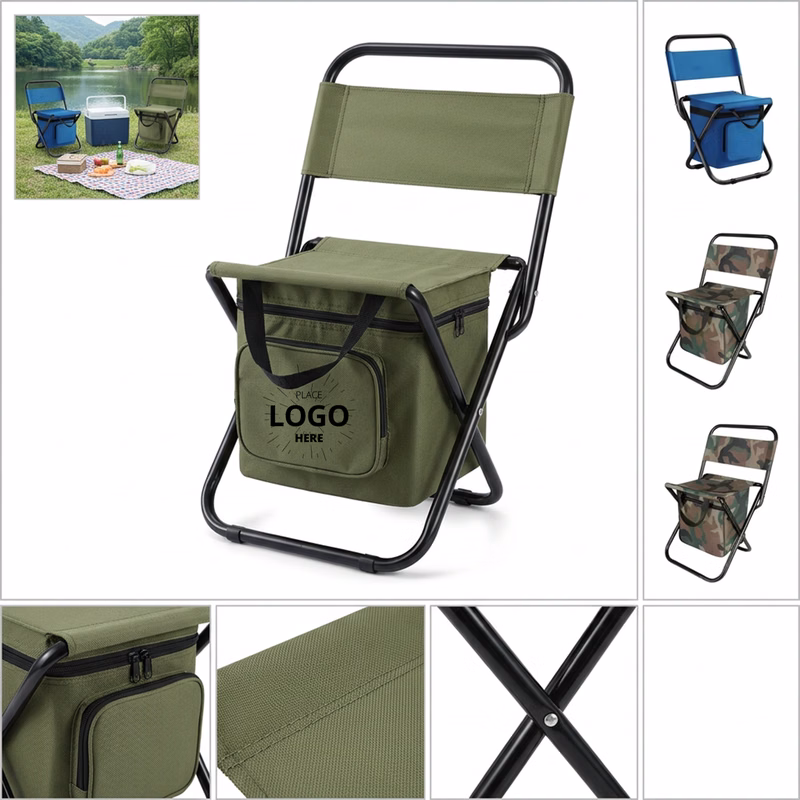 Heavy-Duty Steel Frame Fishing Cooler Chair