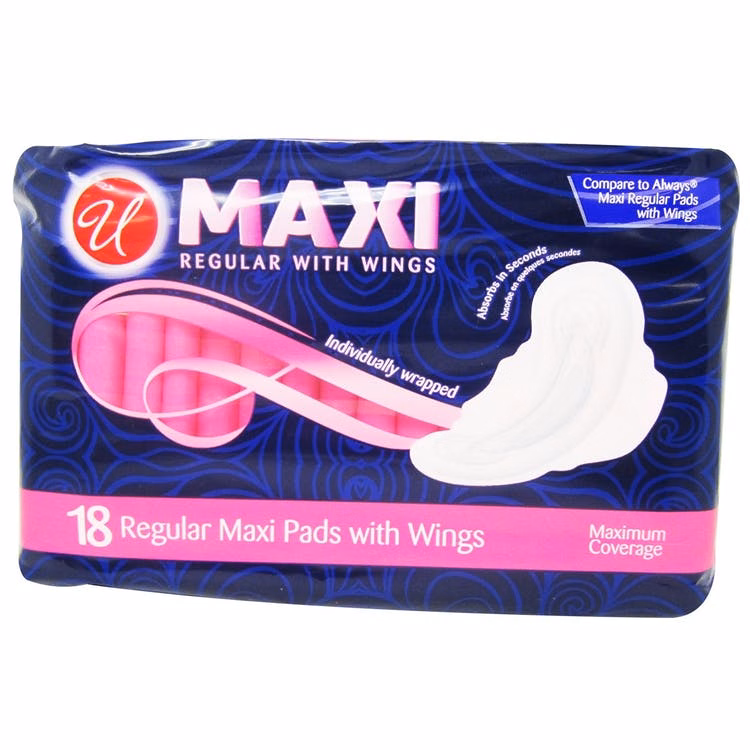 Maxi Pads with Wings - Regular 18 Count