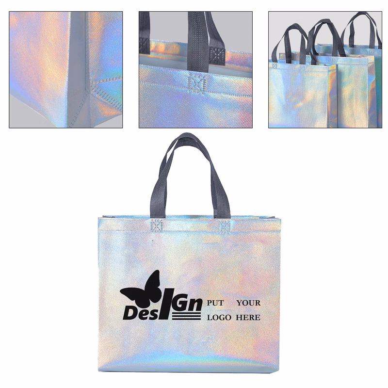 16"L x 12"W Non-woven Iridescent Holographic Neon Bag