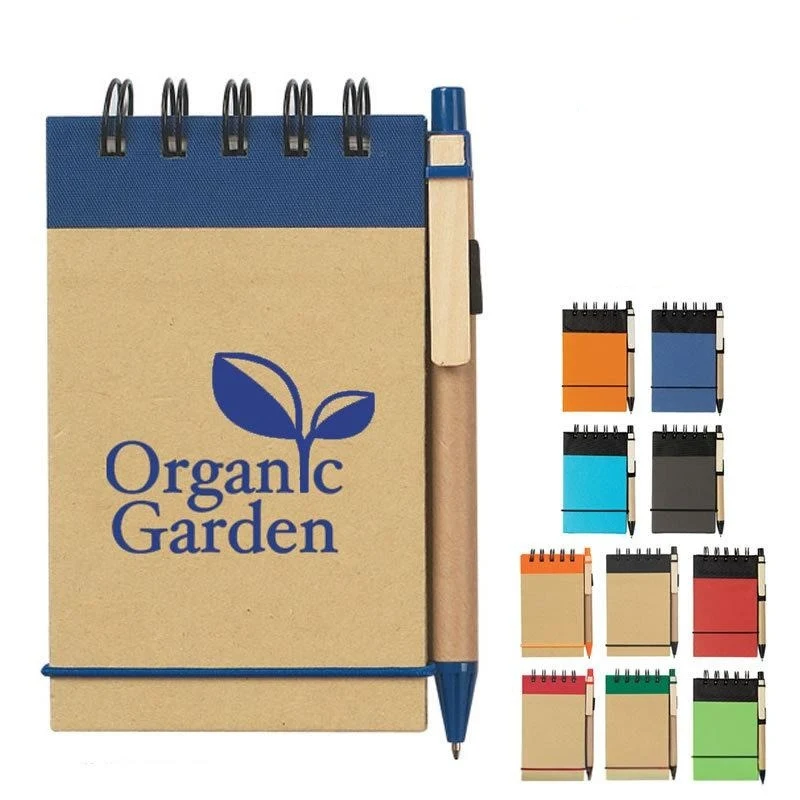 Spiral Notebooks W/ Elastic String Closure & Pen 1
