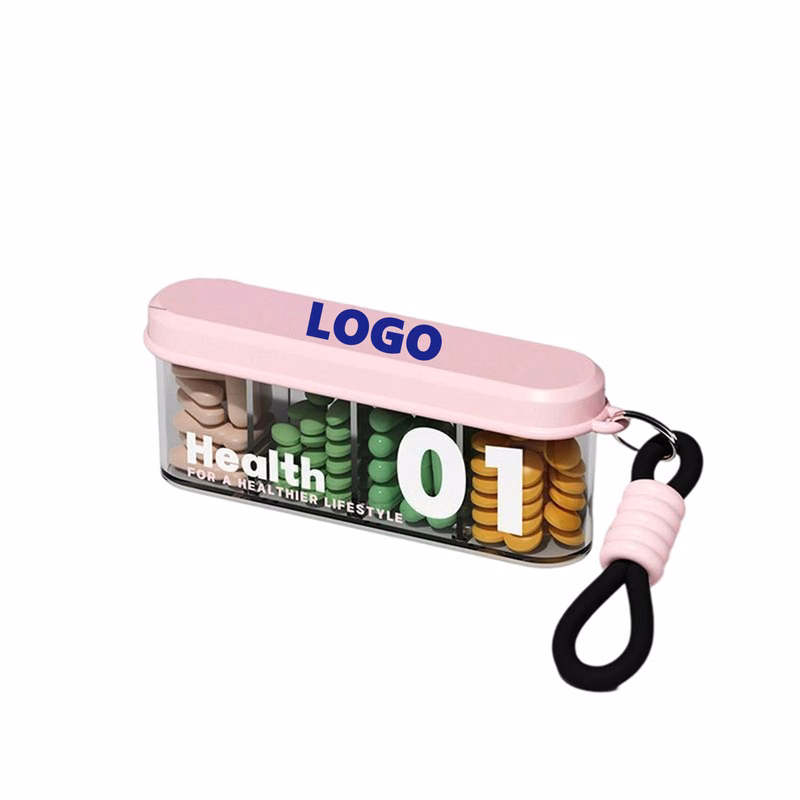 Four-Section Mobile Medication Container