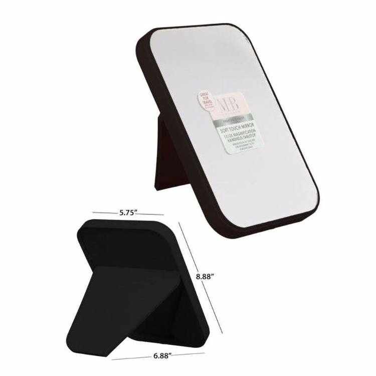 Flat Front Rectangle Mirrors with Stand - Black