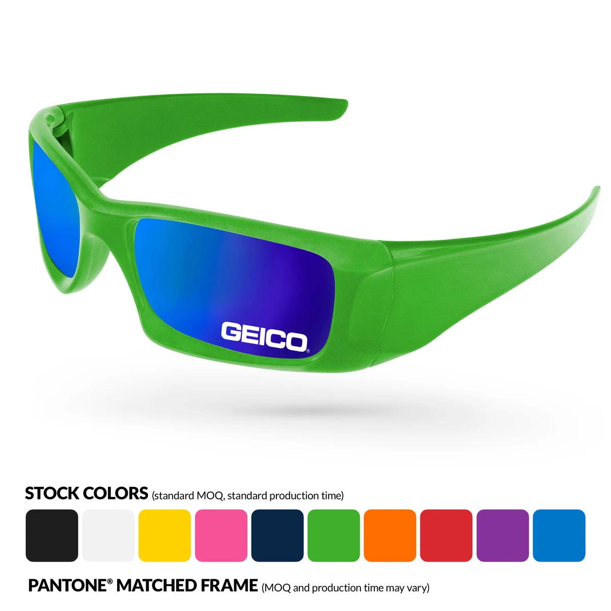 Wrap Mirror Sunglasses w/1 Color Lens Imprint 1