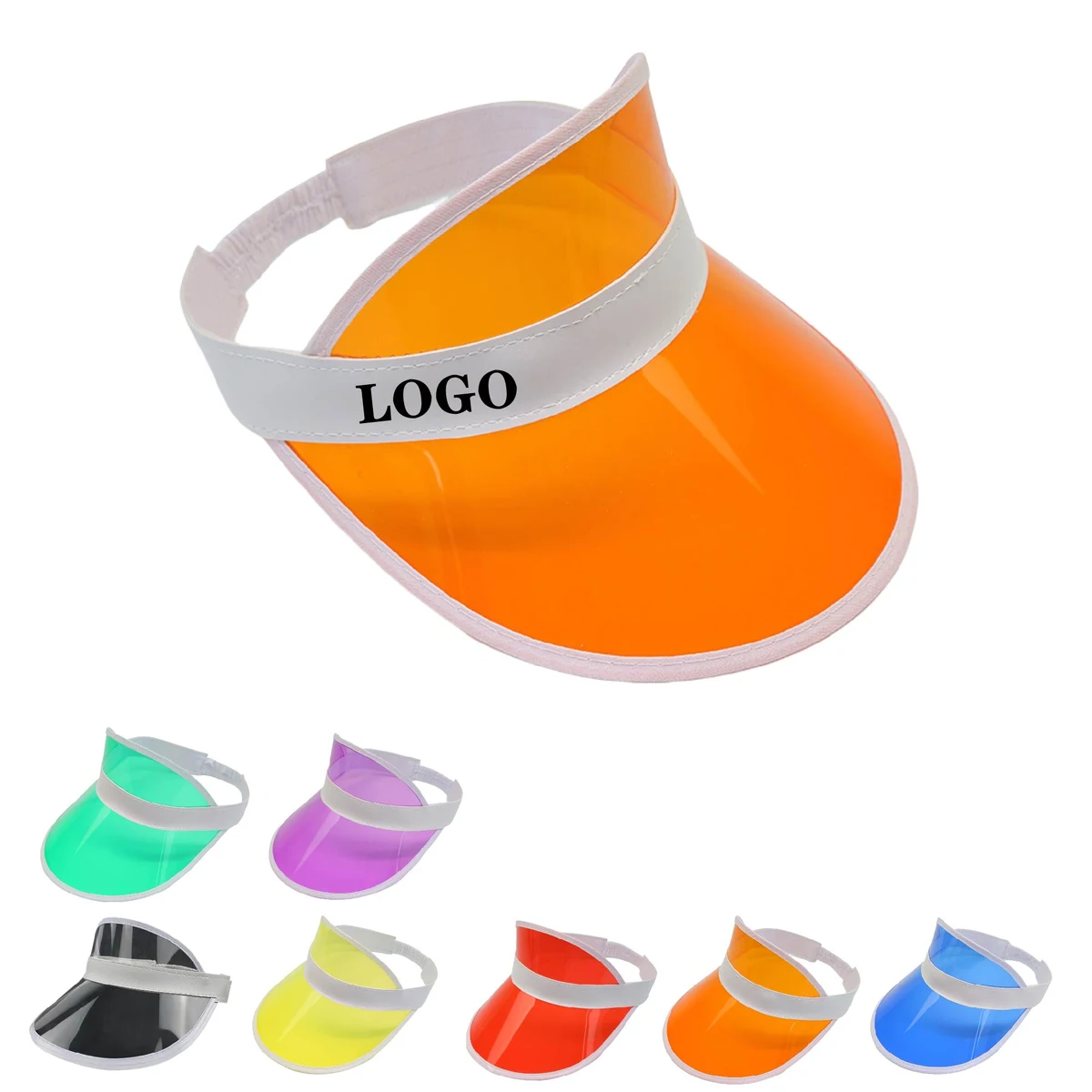 MOQ 10 pcs Candy Colored PVC Sun Visor 1