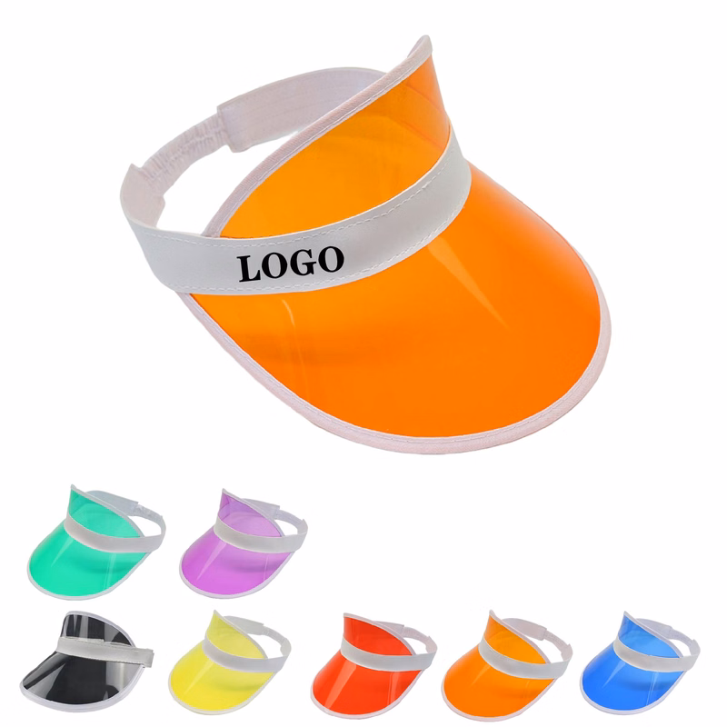 MOQ 10 pcs Candy Colored PVC Sun Visor