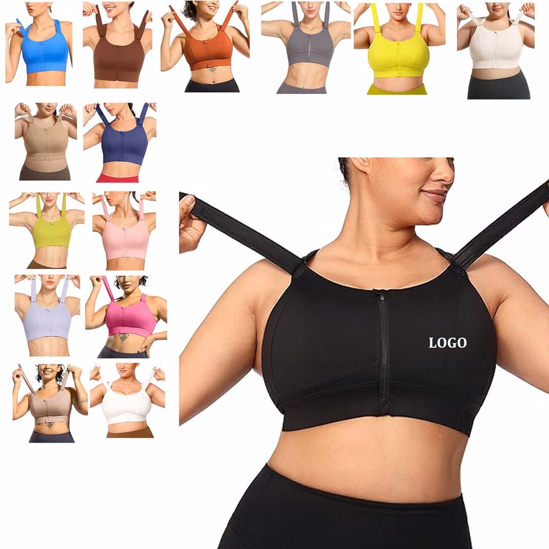 Women's Adjustable Zipper Front Bra