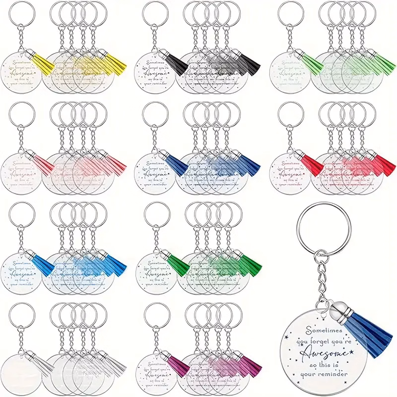 Round Acrylic Keychain Inspirational Gratitude Gift