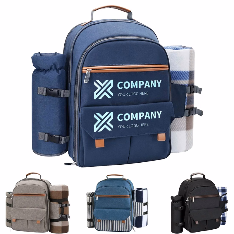 Picnic Backpack with Cooler Bag, Wine Pouch, Blanket