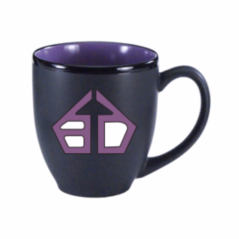 15 Oz Matte Black Out Lilac Gloss In Hilo Bistro Coffee Mug