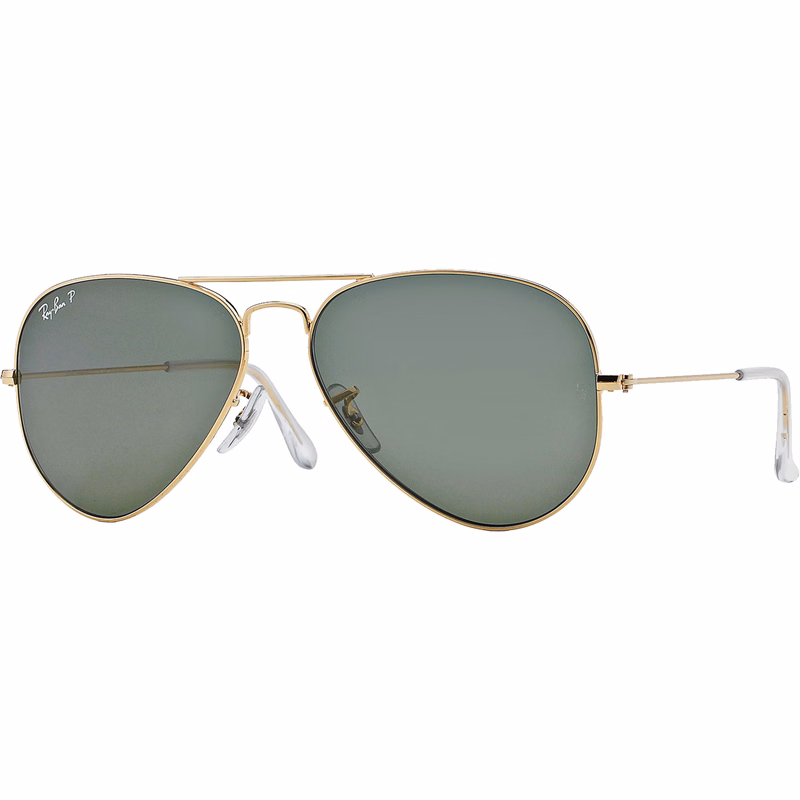 Polarized Aviator Sunglasses: Gold/Green 58/14/135