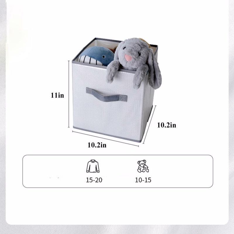 Foldable Storage Bins Cube Box w/ Dual Non-Woven Handle