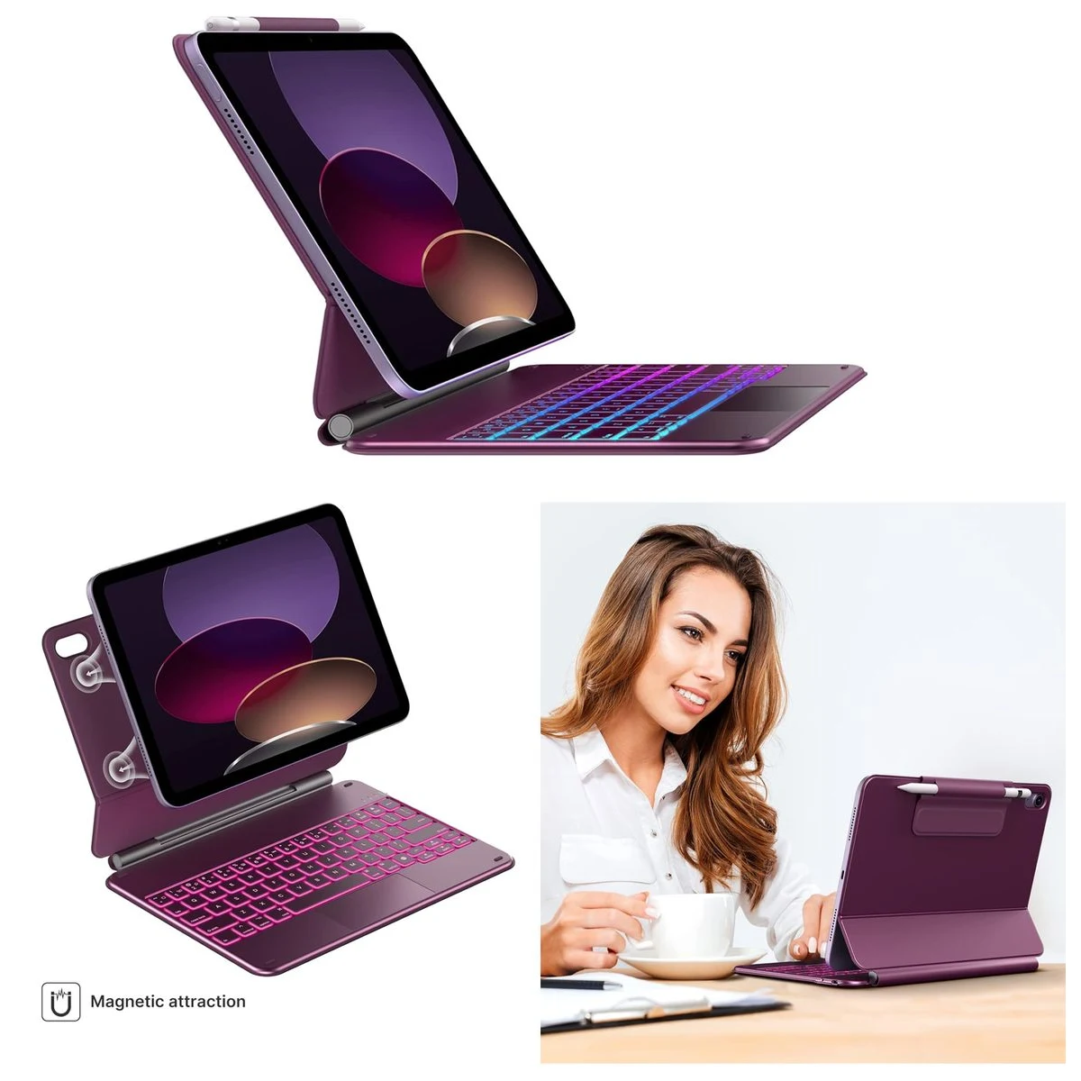 Promotek iBank® Magic Magnetic Bluetooth Keyboard Case for iPad Air 13 inch (M2, 2024). Free Shippin 1
