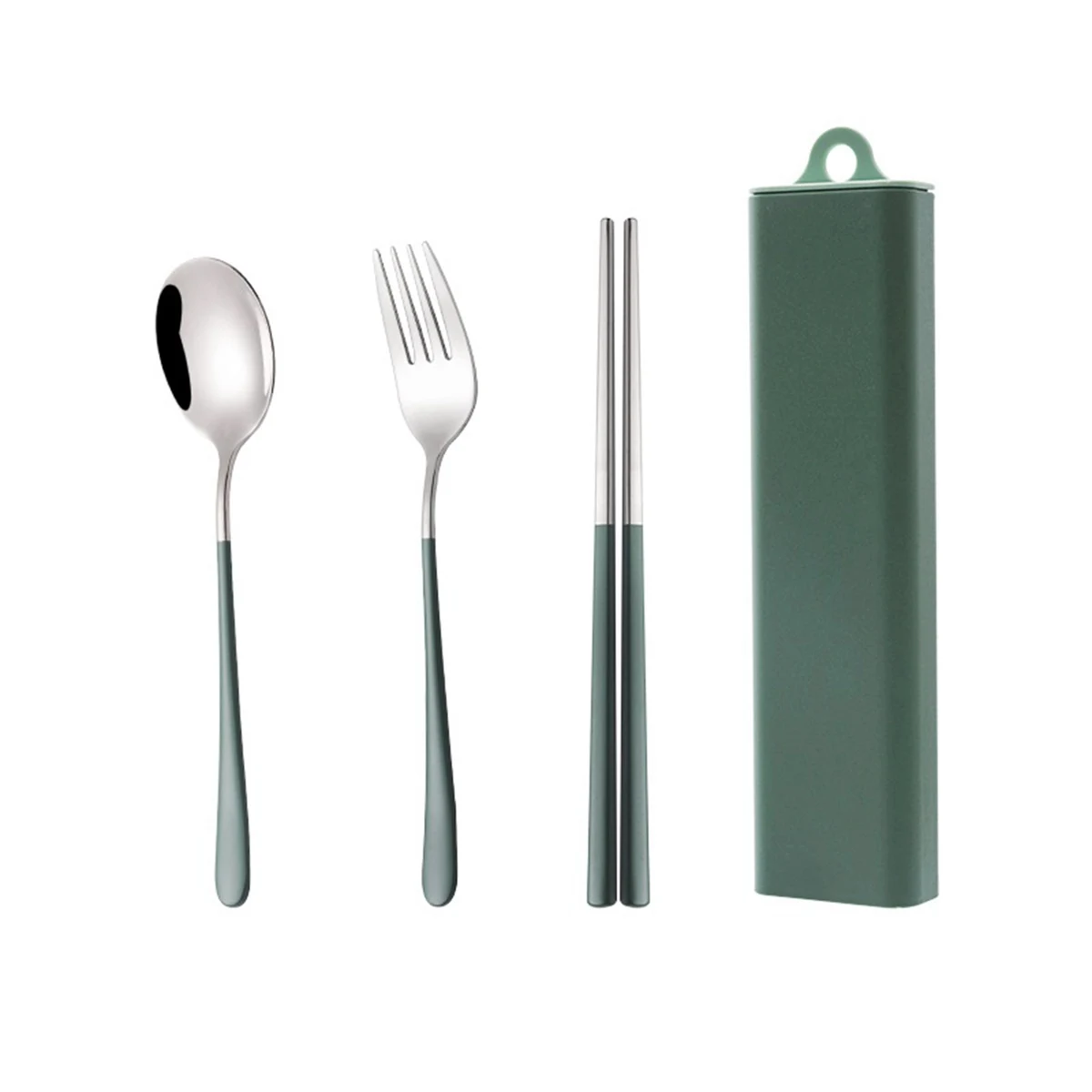 3 Pcs Stainless Steel Travel Utensils Set with Case 1