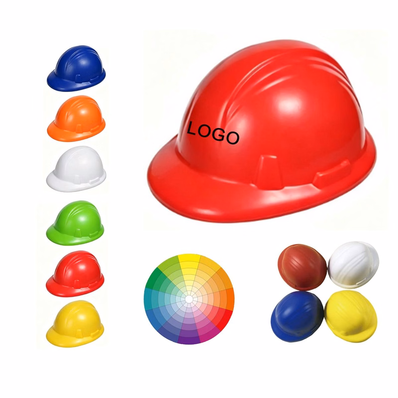 Realistic Hard Hat Shaped PU Foam Stress Relief Ball