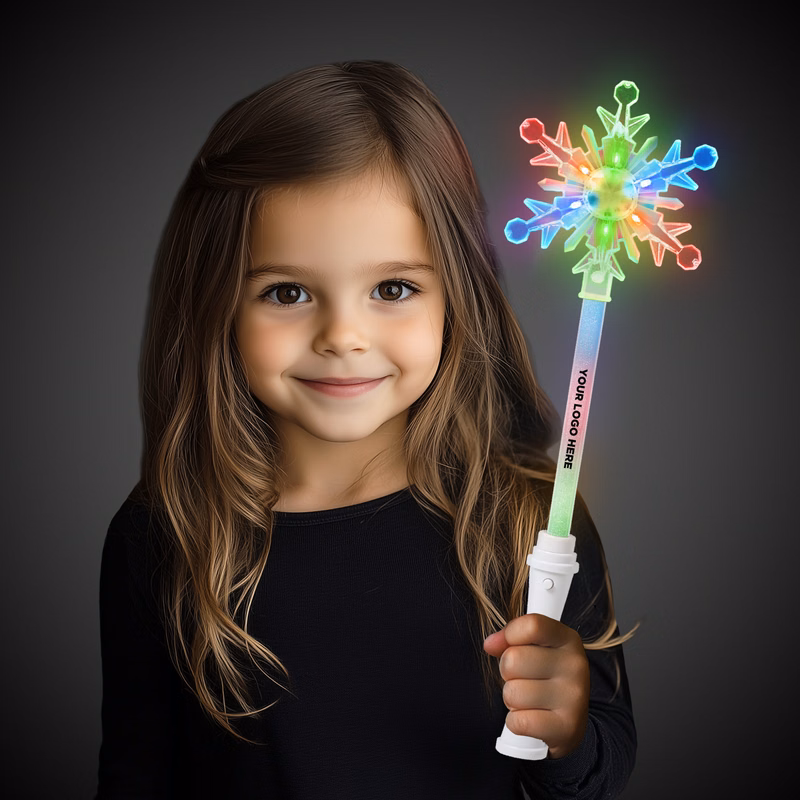 15" Light Up LED Glow Snowflake Wand