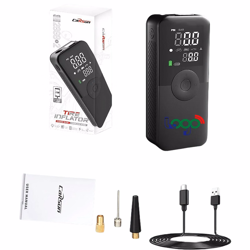 Inflator Pump With LED Light And Power Bank Function MOQ10