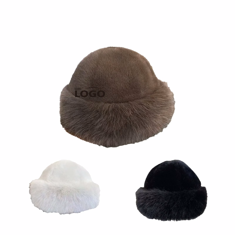Faux Fur Bucket Hat Fisherman Winter Aussie Cap Mink