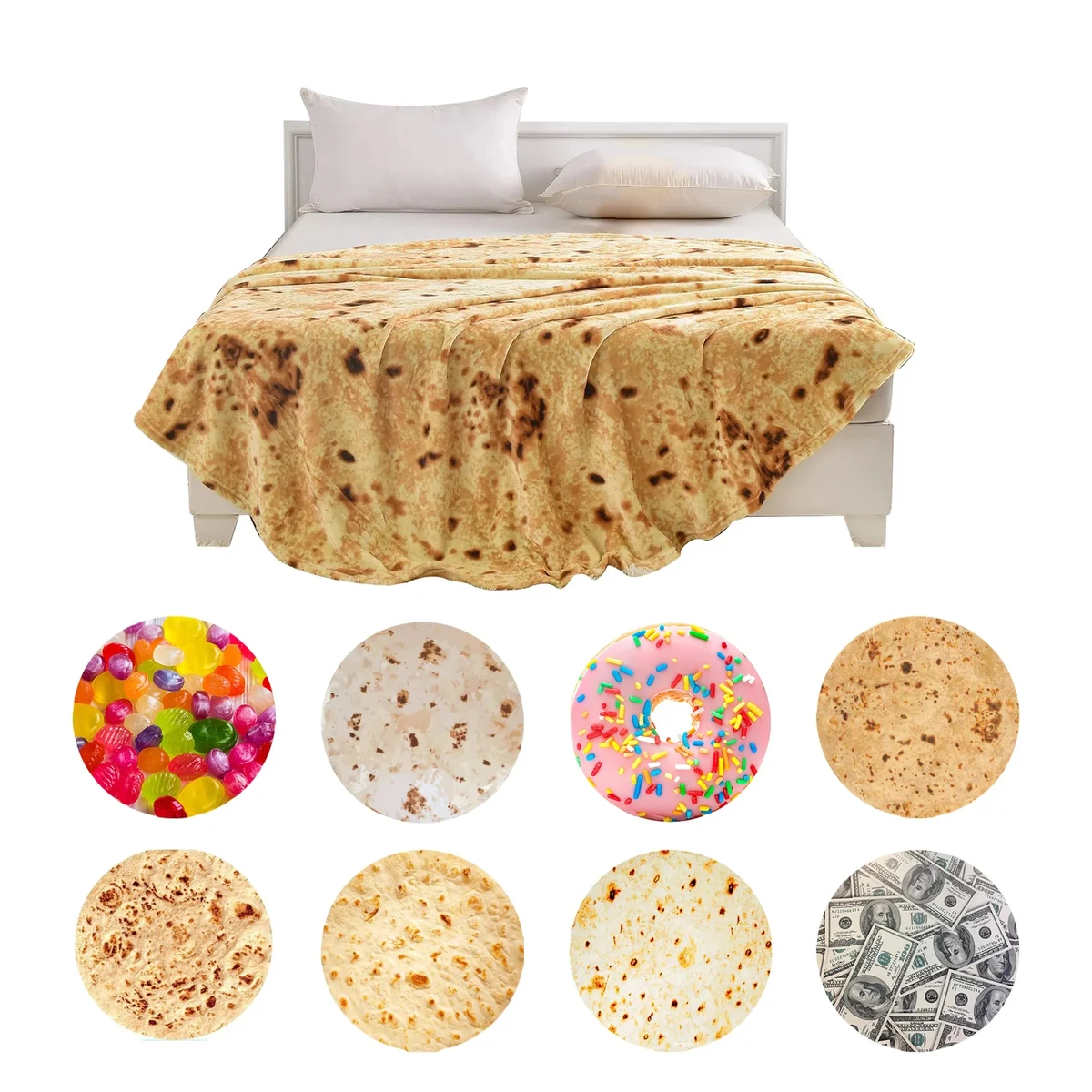 Customizable Burrito Blanket Funny Cozy Gift Tortilla 1