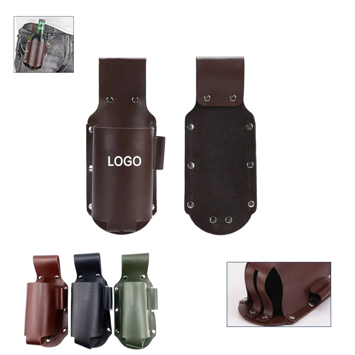 PU Leather Belt Beer Bottle Holder 1