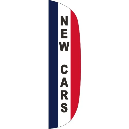 "NEW CARS" 3' x 12' Message Flutter Flag 1
