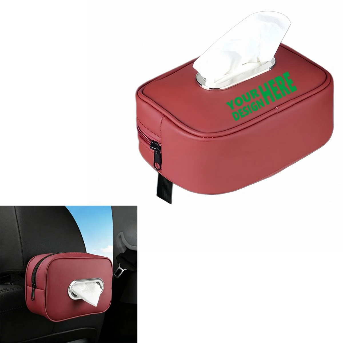 Leather Car Seat Back Tissue Dispenser 1
