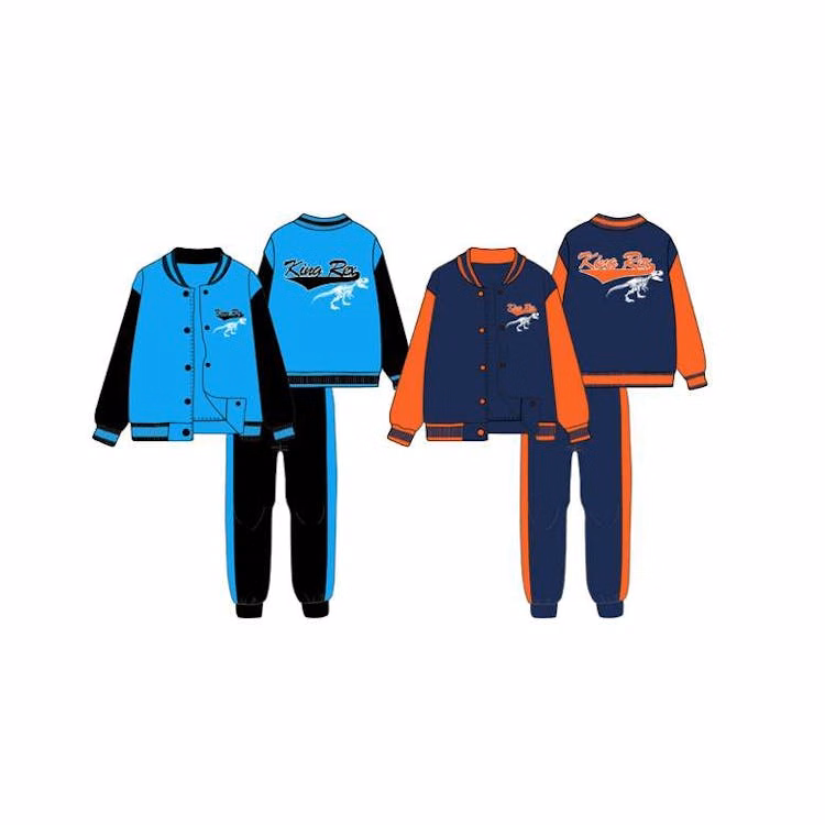 Boys' Fleece Jacket and Pant Set Blue/Orange 12-24m