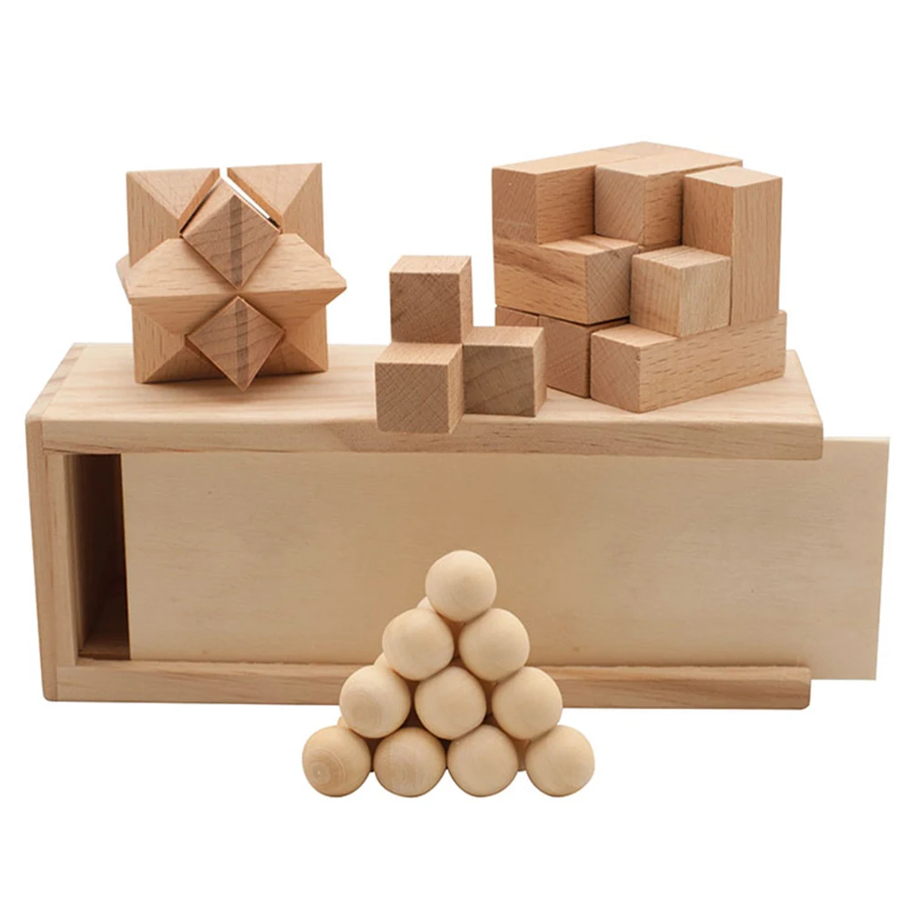 3-in-1 Wooden Puzzle Boxed Set 1