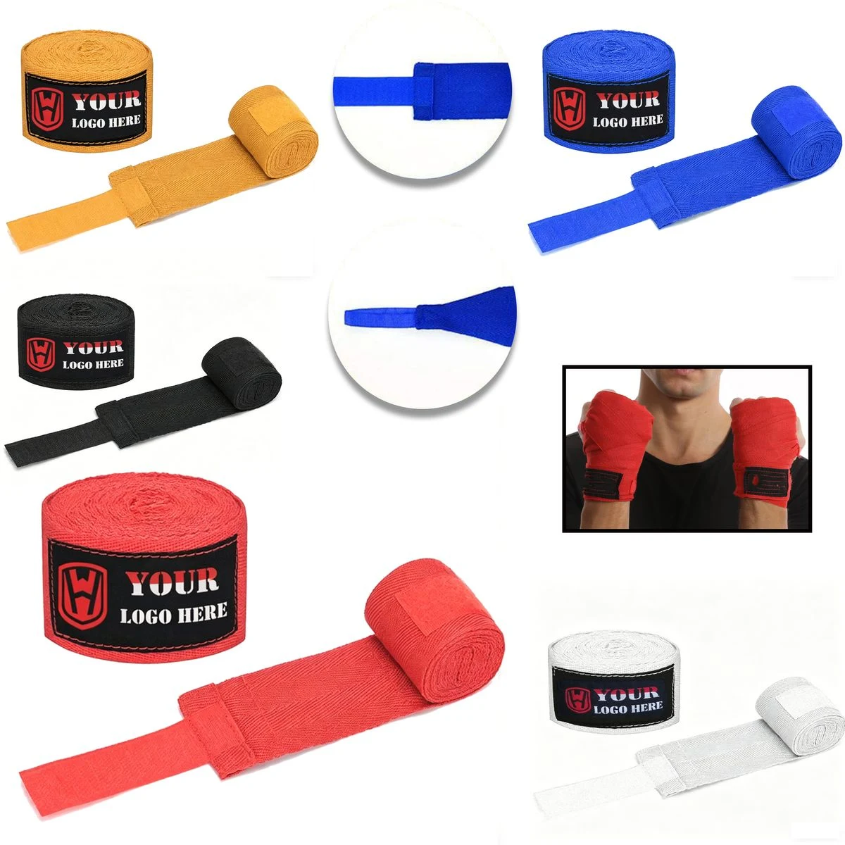 Combat Hand Wraps with Custom Woven Label 1