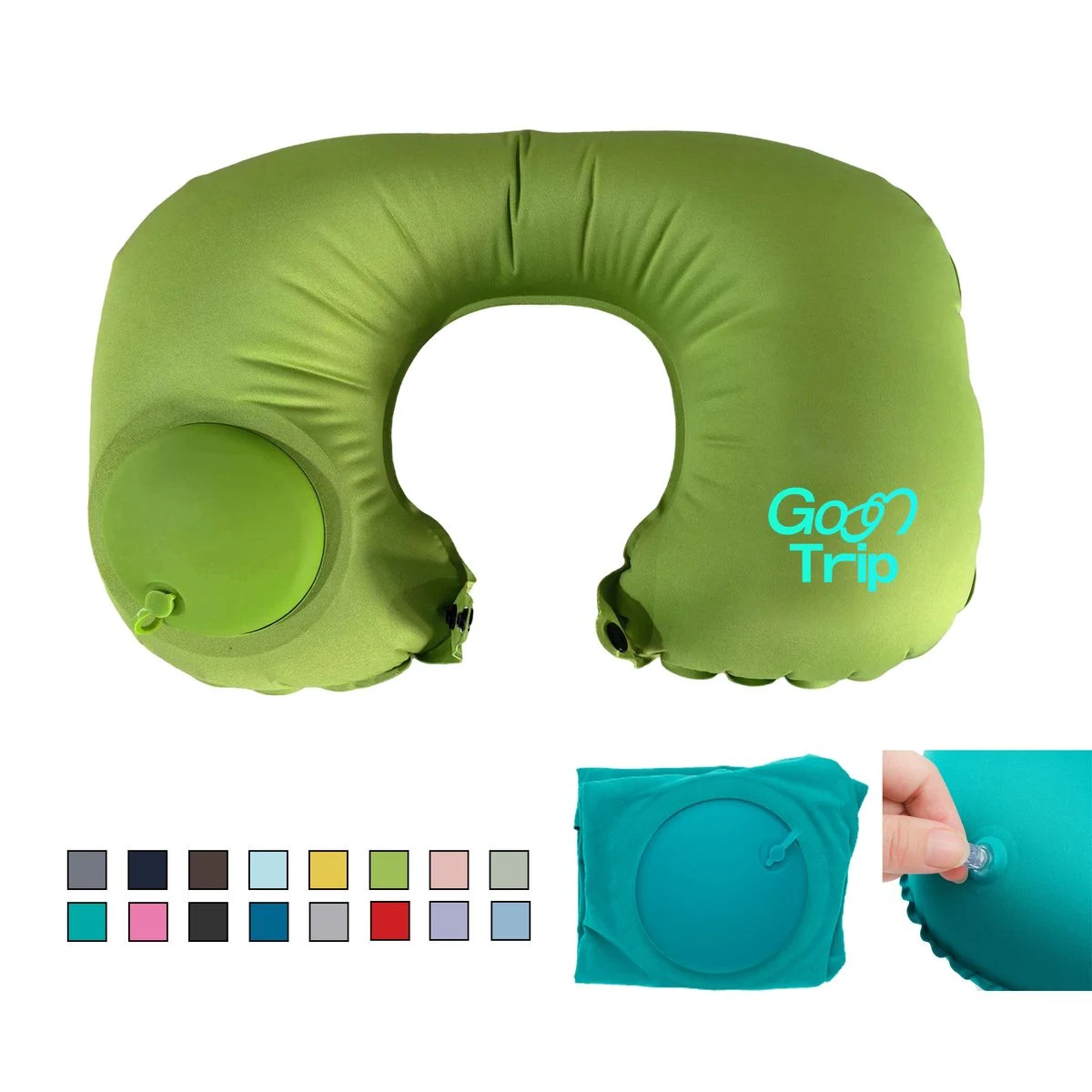 Inflatable U-Shaped Compression Neck Pillow 1