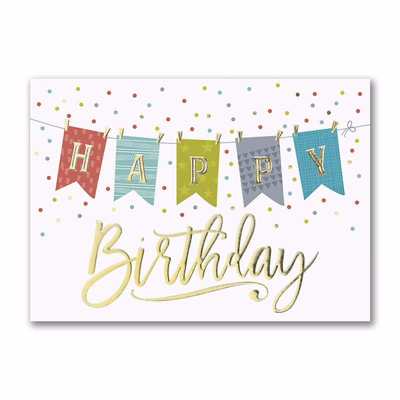 Banner Year Birthday Card