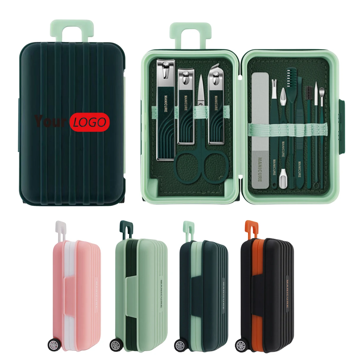 12-Piece Manicure Tool Kit with Suitcase-Style Case 1