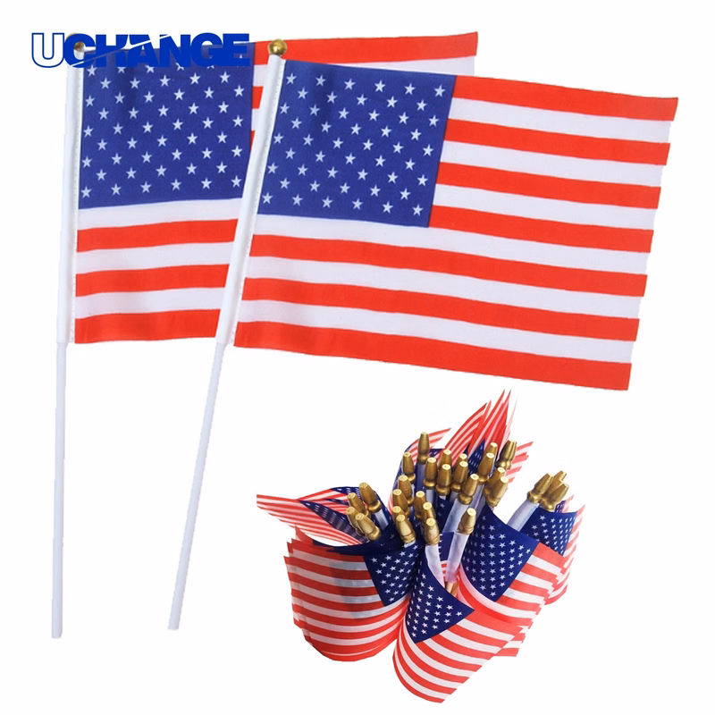 Small American Flag with Plastic Stick