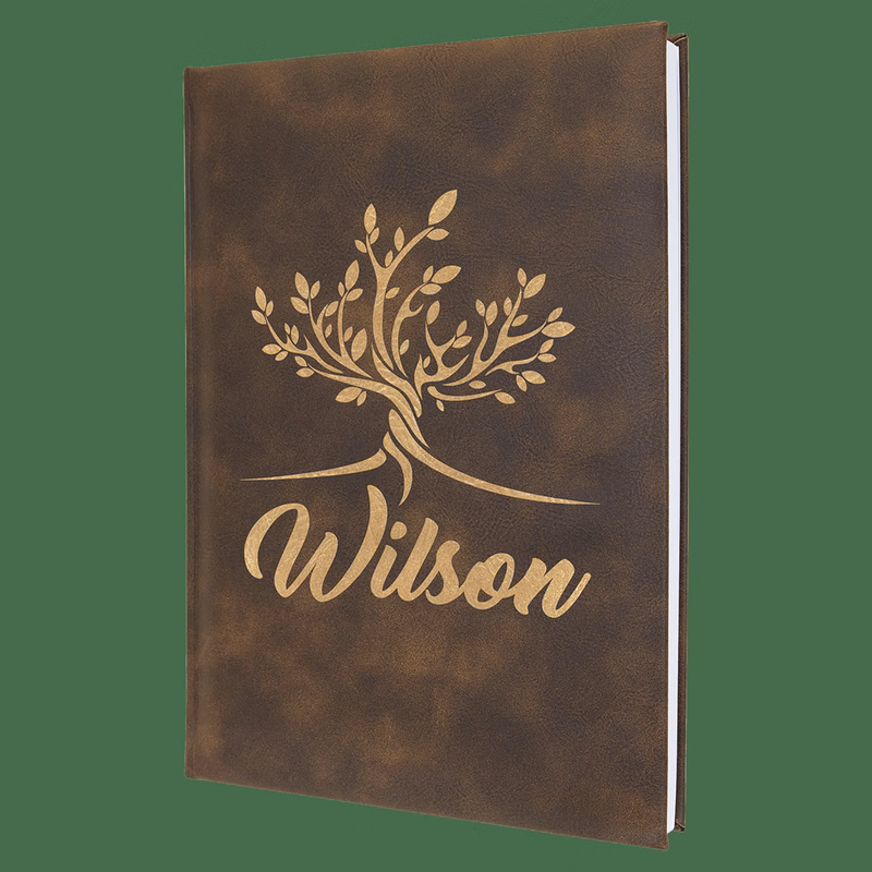 7" x 9 3/4" Rustic Leatherette Sketch Book with Unlined Note Pad