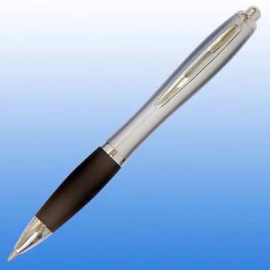 CURVE PLASTIC  PEN SILVER W/ CHROME TRIM
