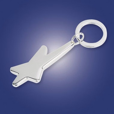 SILVER PLATED SHOOTING STAR KEYRING