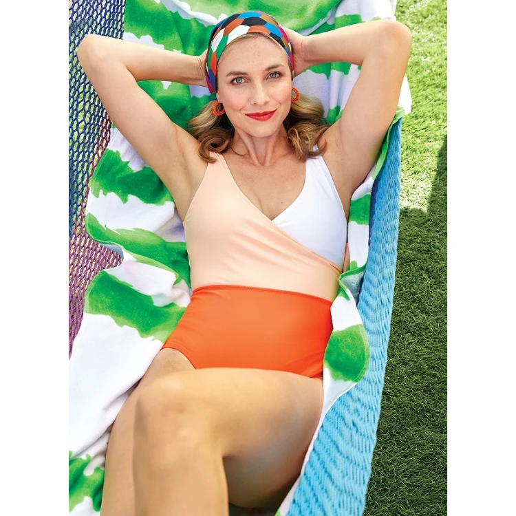 Good Vibes Cabana Stripe Beach Towel 1