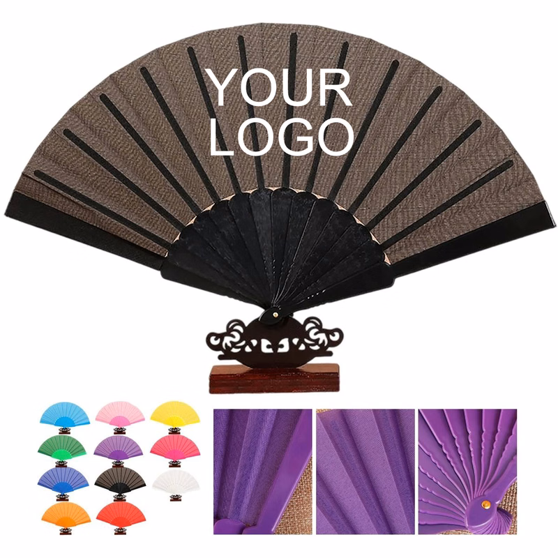 Foldable Plastic Handheld Fan for Weddings, Parties, and Outdoor Use