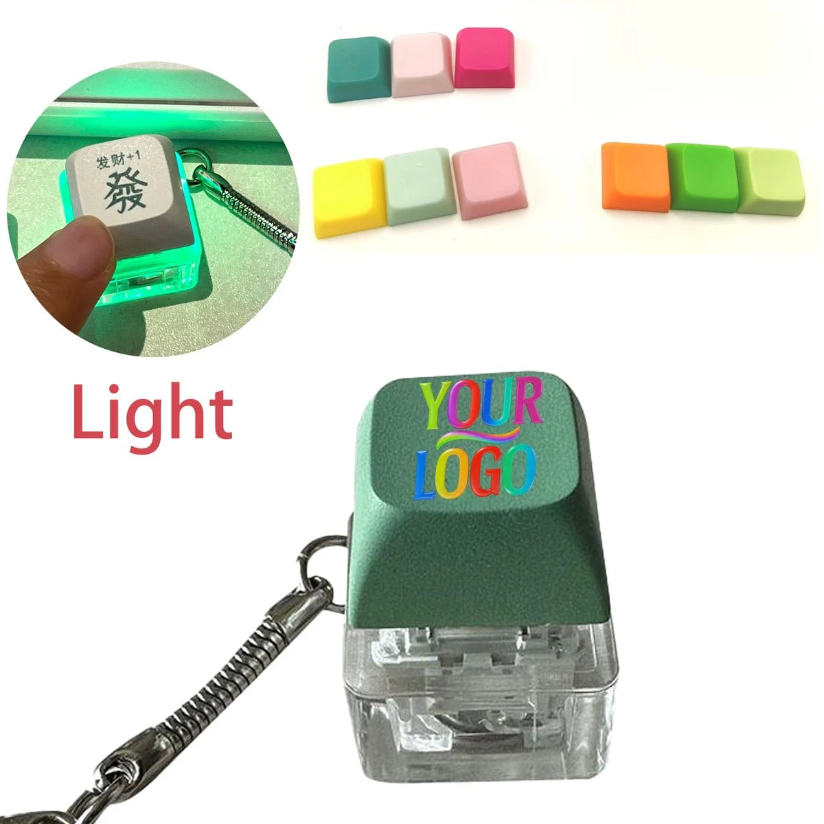 Portable Luminous Mechanical Keyboard Fidget Pendant 1