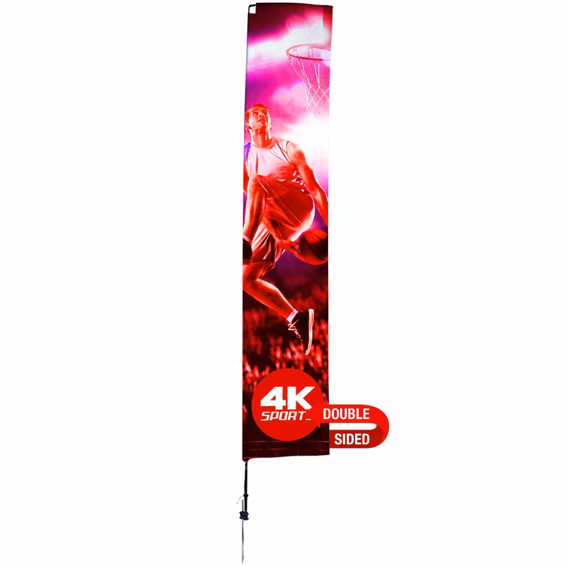 14.5' Streamline Rectangle Sail Sign Kit (Double-Sided with Ground Spike & Ground Anchor)