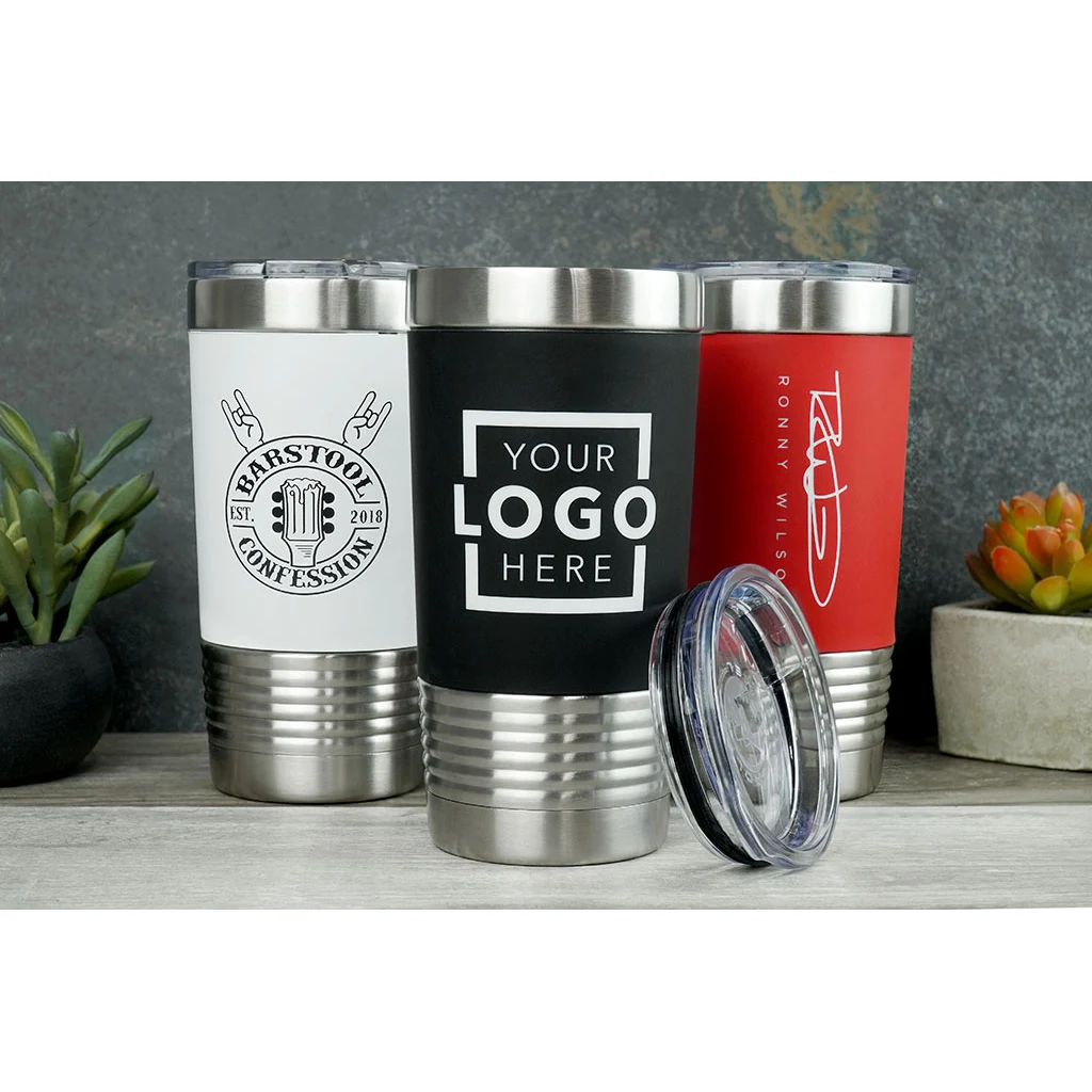 20 oz Silicone Grip Polar Camel Metal Tumbler 1