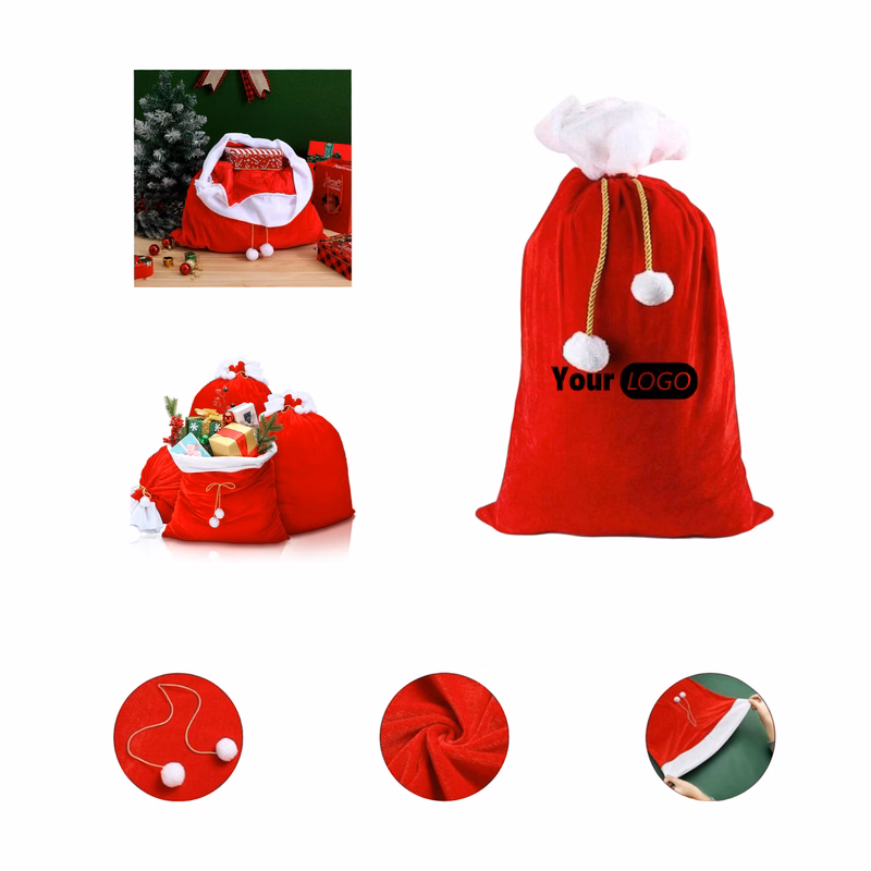 19.7 Inch Christmas Santa Drawstring Gift Bag