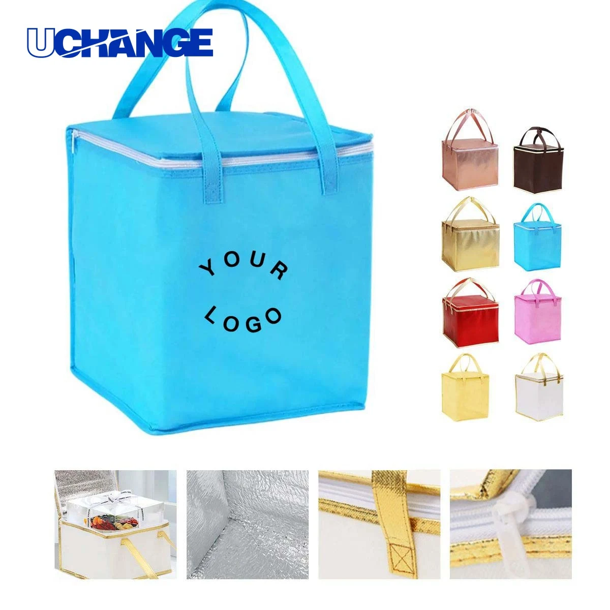 Insulated Square Zip Cooler Tote Bag Carrier 1