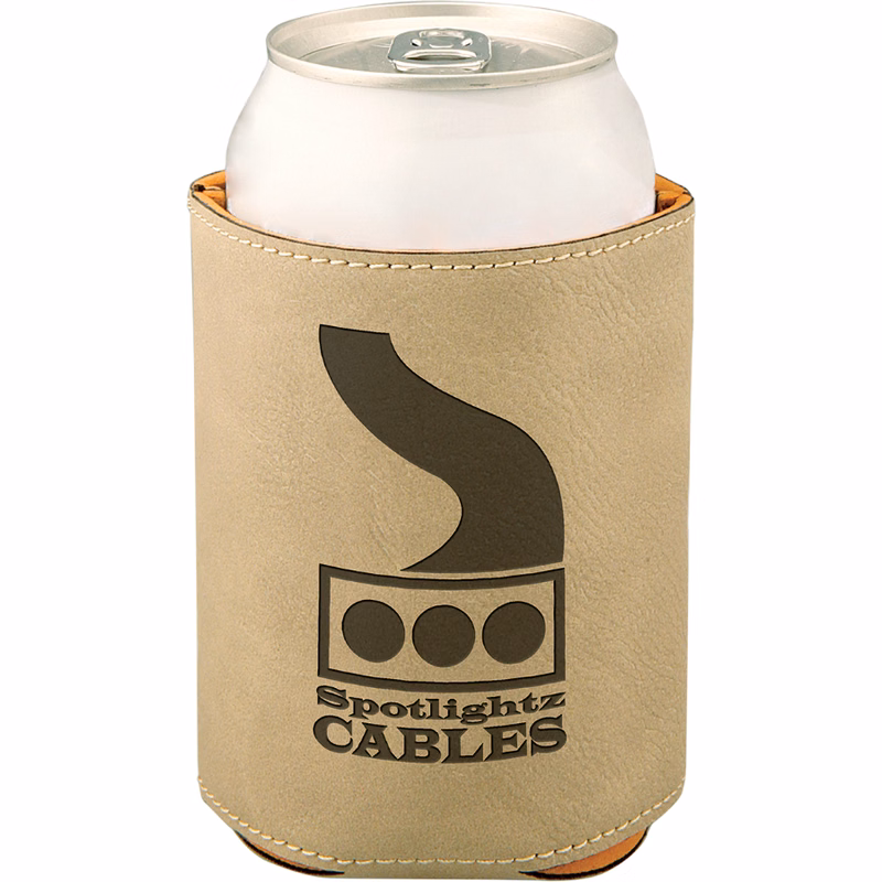 3 3/4" Light Brown Leatherette Beverage Holder