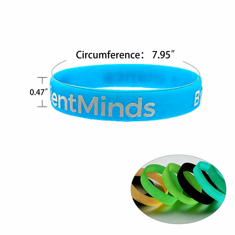 Custom Logo Glow In Dark Silicone Wristband