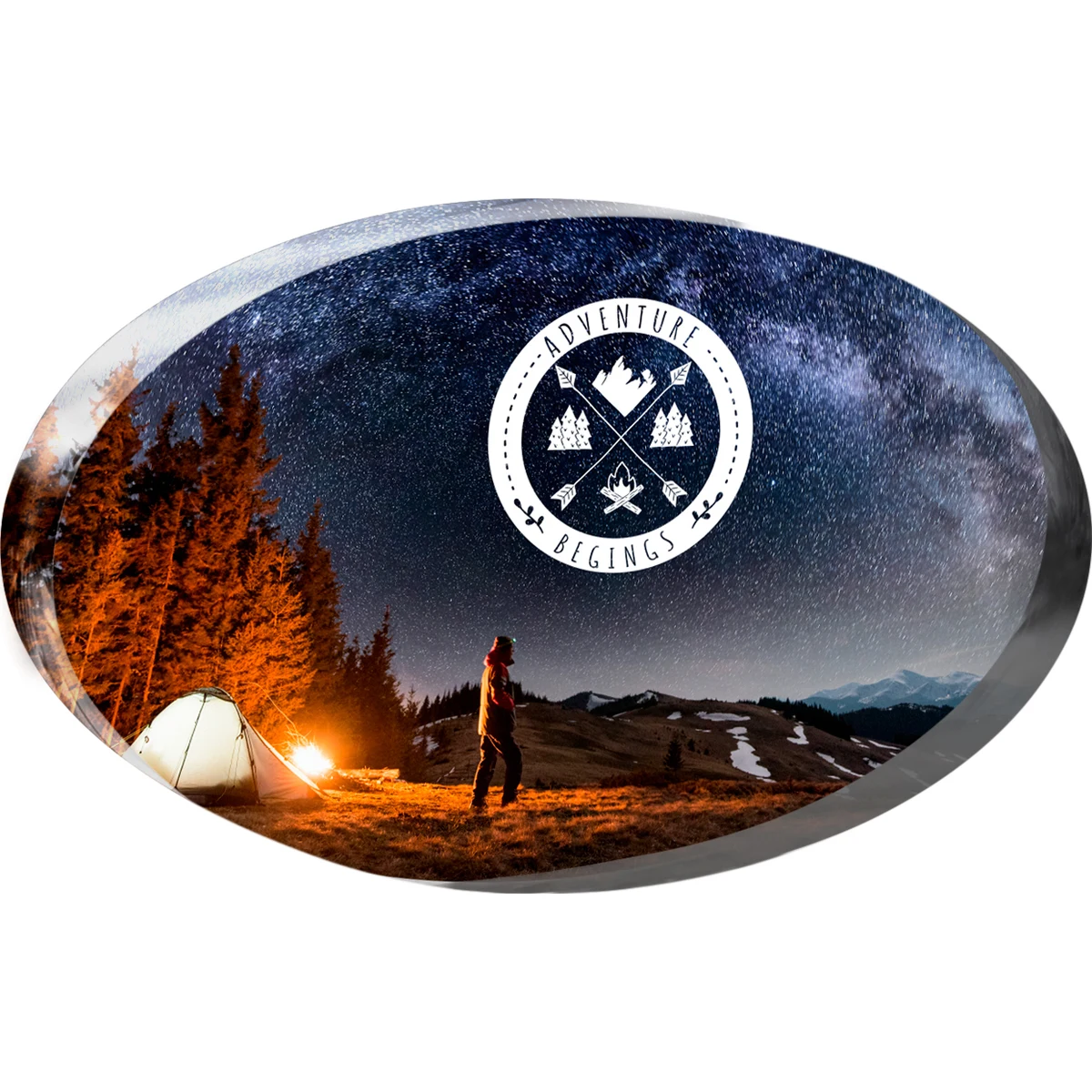 Clear Oval Paper Weight (4"x2 1/2"x 3/4") Full Colour PhotoImage 1