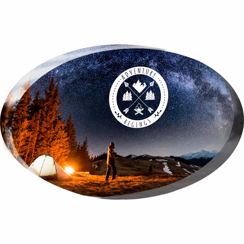 Clear Oval Paper Weight (4"x2 1/2"x 3/4") Full Colour PhotoImage