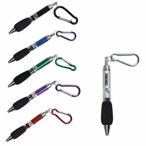 Portable Pen With Carabiner And Soft Foam Holder