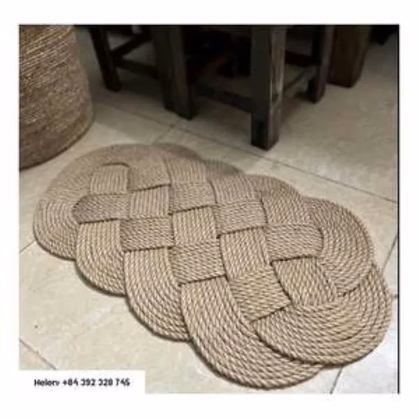 Non-Slip Jute wave shape rug